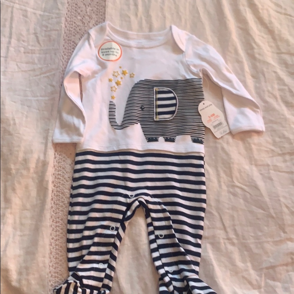 Baby boy one piece sleeper size 3/6 months